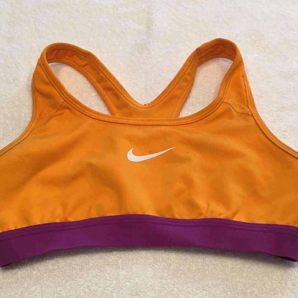 Nike orange purple sports bra small Dri-Fit